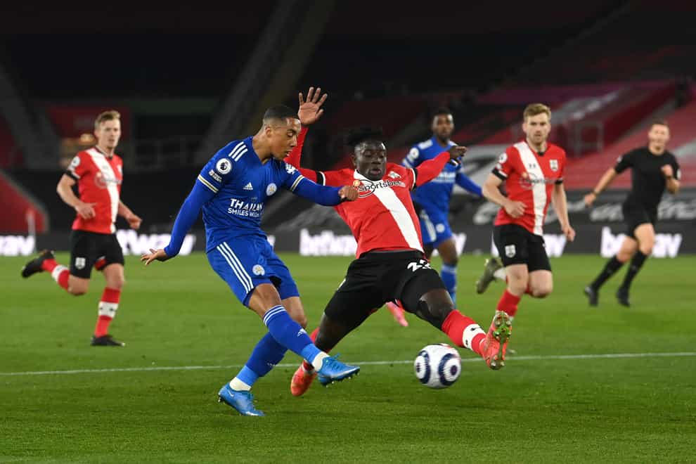 Youri Tielemans (left) in action for Leicester