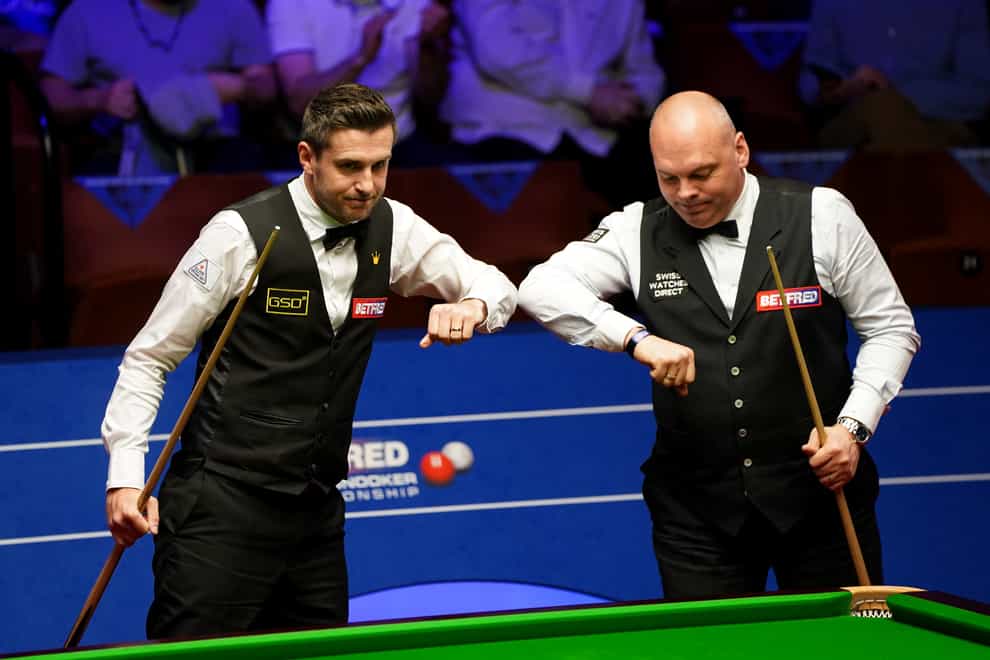 Mark Selby (left) and Stuart Bingham are set for a late-night return