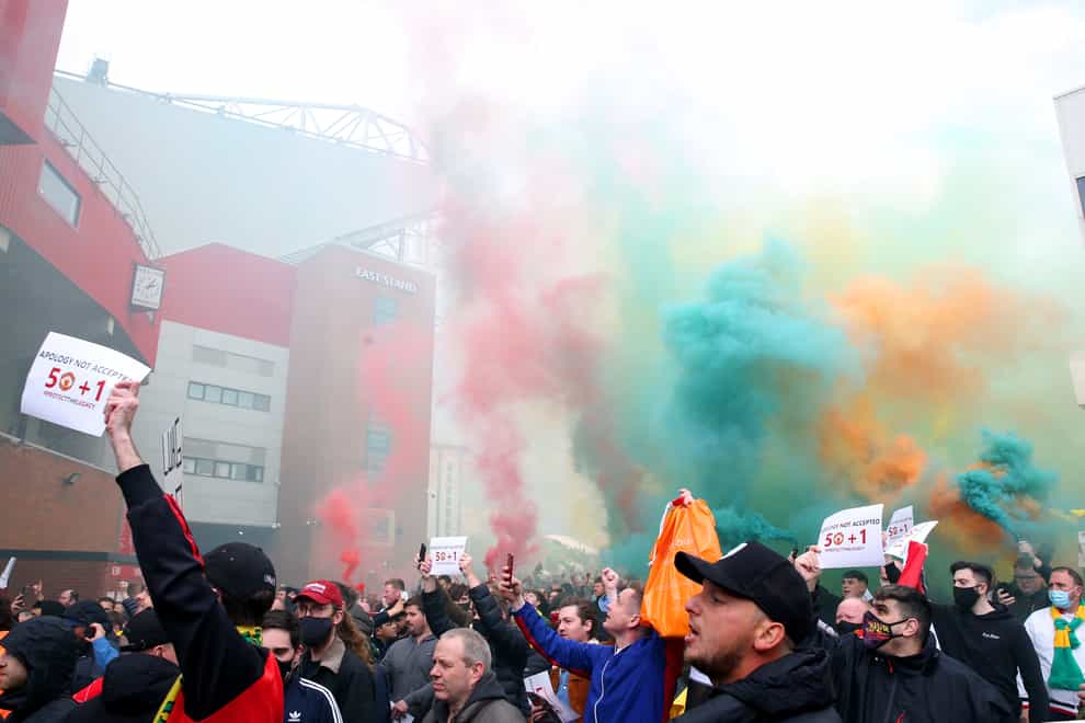 United fans protested outside and some broke into the stadium