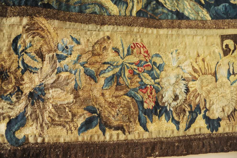Detail of the lost red squirrel recreated in the border of the tapestry (Barry Batchelor/National Trust/PA)