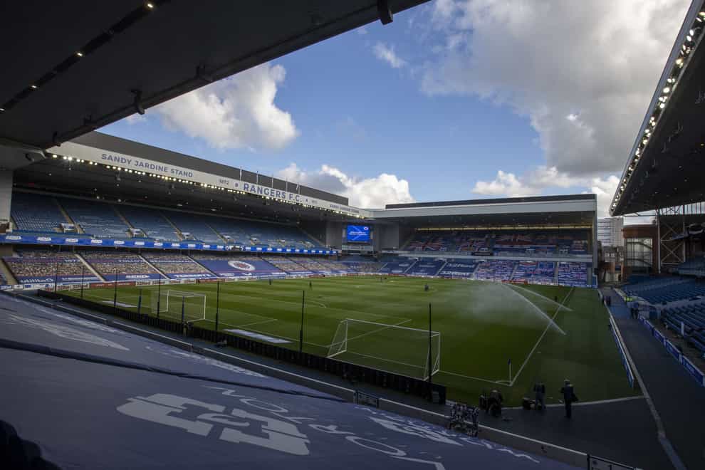 A wide shot of Ibrox
