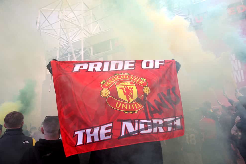 Manchester United fans protest against the Glazer family, owners of the club