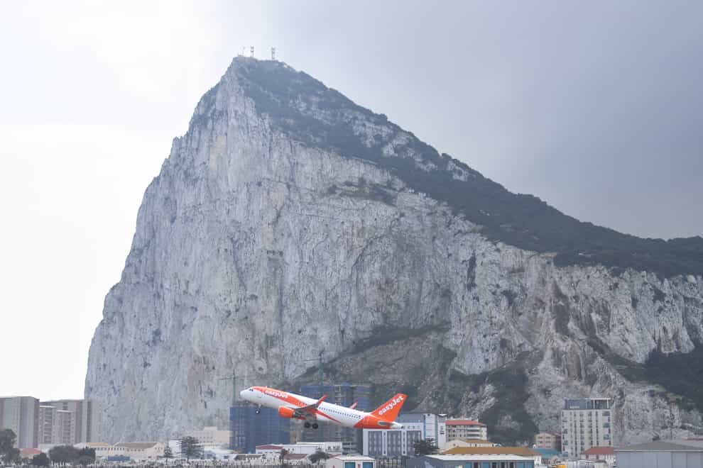 A plane takes off from Gibraltar airport