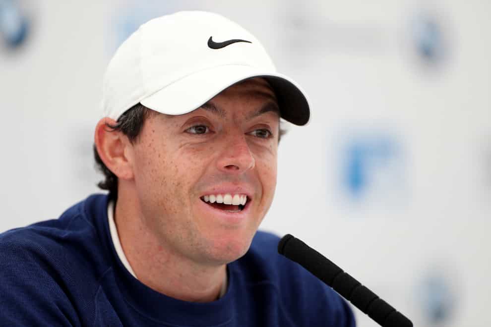 Rory McIlroy speaks to the media