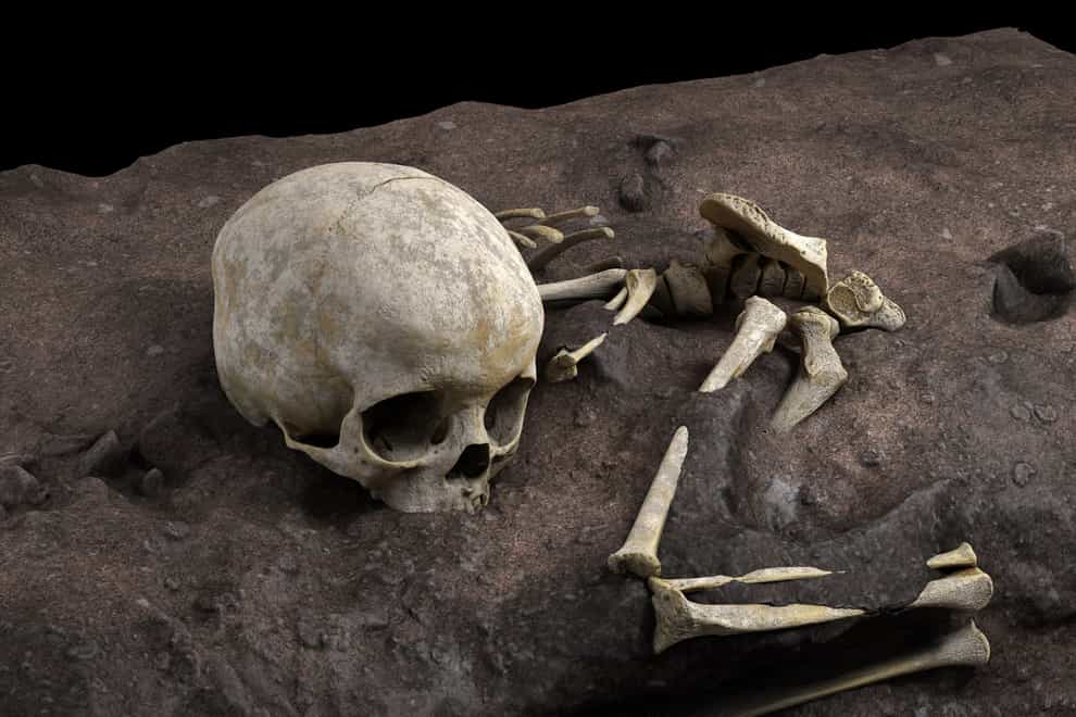 Reconstruction of Mtoto’s position in the burial pit