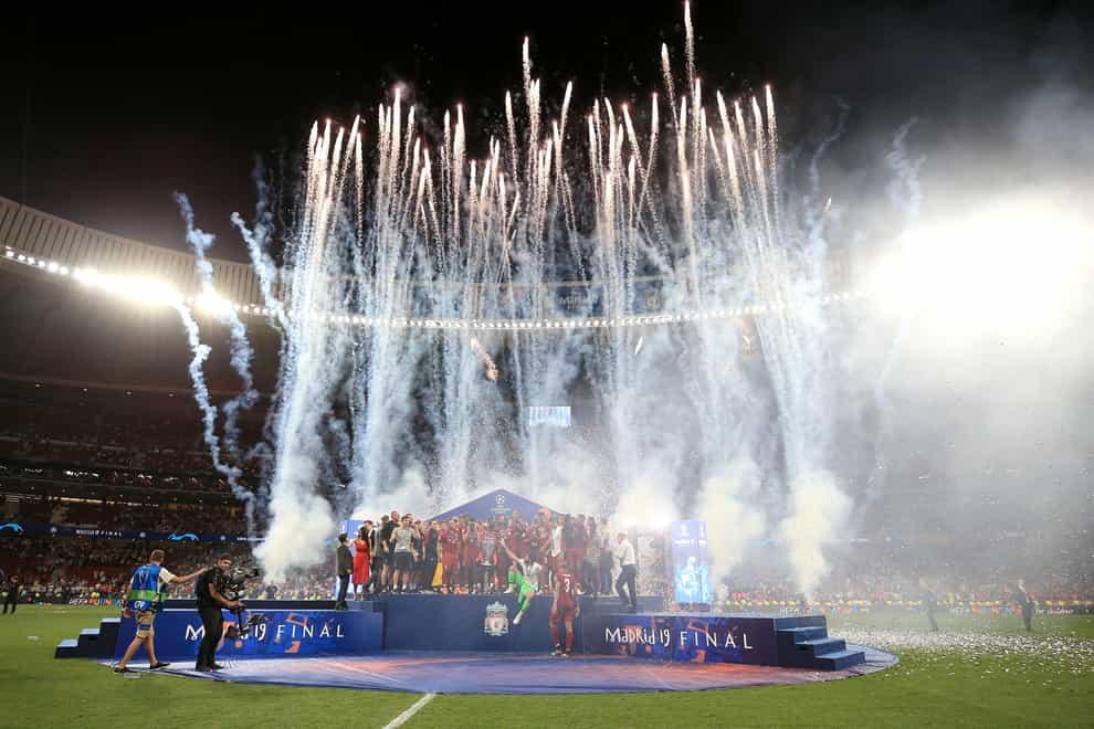 Liverpool celebrate their Champions League triumph in 2019