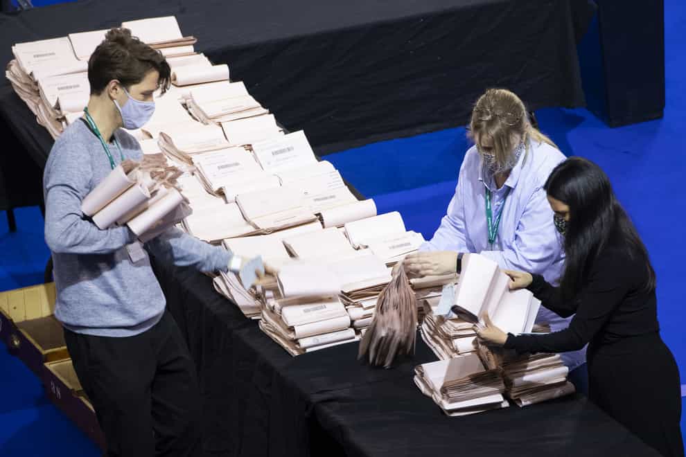 Election counters in Glasgow