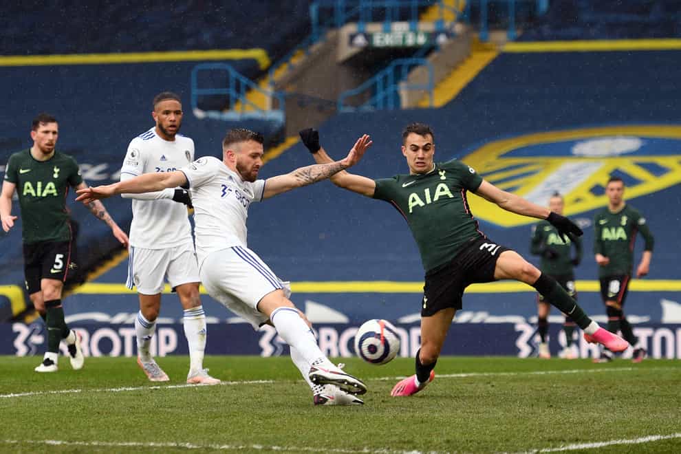 Stuart Dallas lashed in his eighth Premier League goal of the season against Tottenham