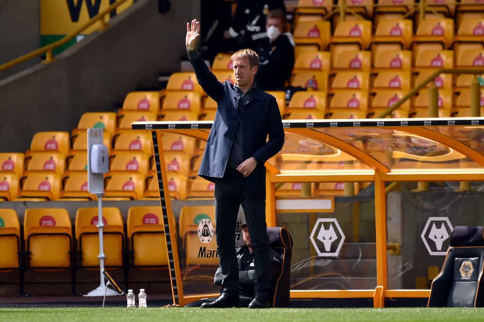 Graham Potter was left frustrated after Brighton lost the lead at Wolves