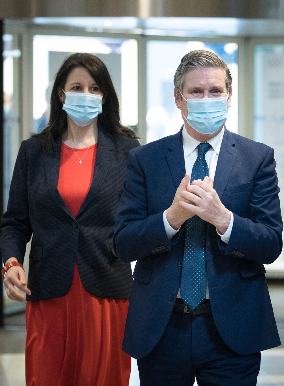Sir Keir Starmer with Rachel Reeves who has been promoted to shadow chancellor