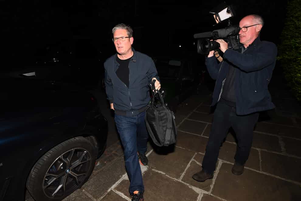Labour leader Sir Keir Starmer returning to his north London home after completing his reshuffle