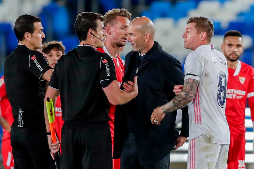 Zinedine Zidane was unhappy with the referee