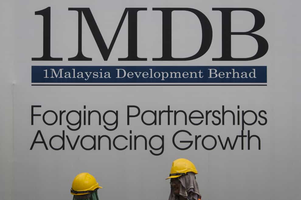A billboard for state investment fund 1 Malaysia Development Berhad (1MDB) at the fund’s flagship Tun Razak Exchange development in Kuala Lumpur