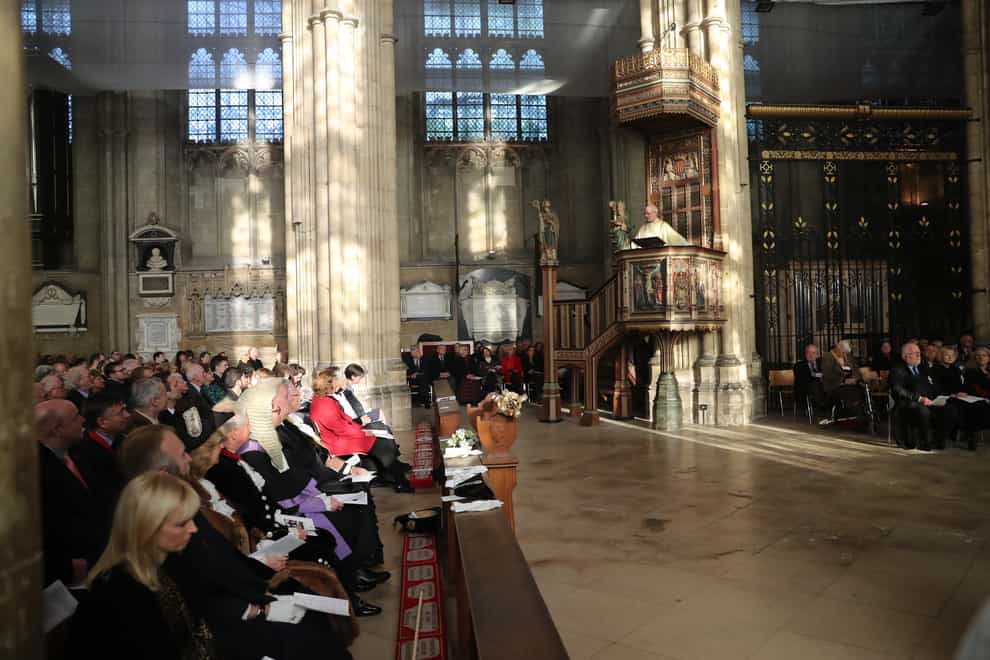 The Archbishop of Canterbury Justin Welby during a Christmas Day service at Canterbury Cathedral