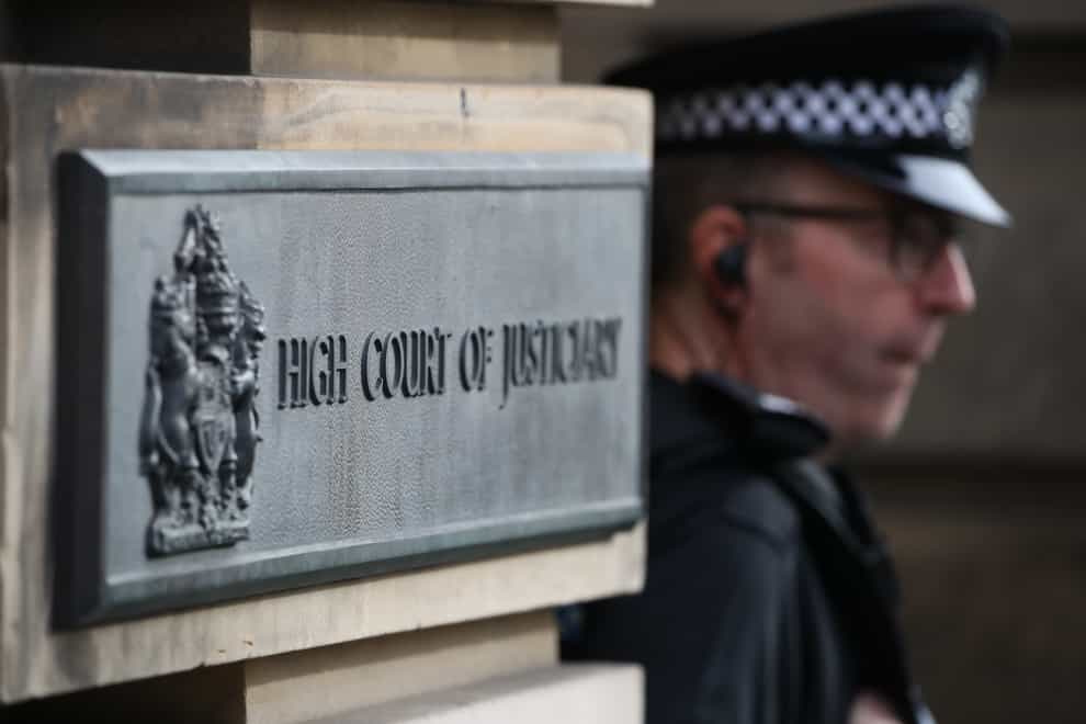 A policeman outside the High Court in Edinburgh