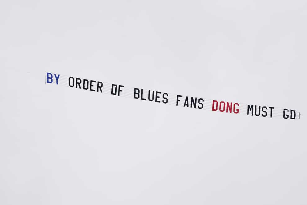 A Birmingham fans' protest banner