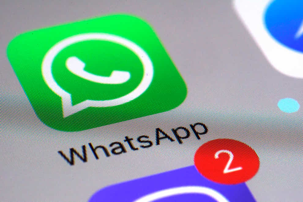 The WhatsApp communications app on a smartphone