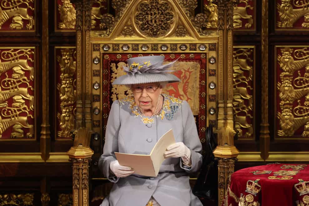 The Queen delivers the speech from the throne in House of Lords
