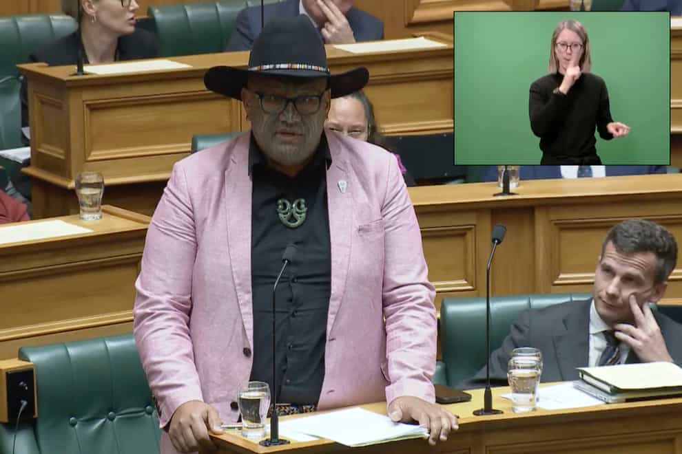 Rawiri Waititi speaks in parliament in Wellington, New Zealand