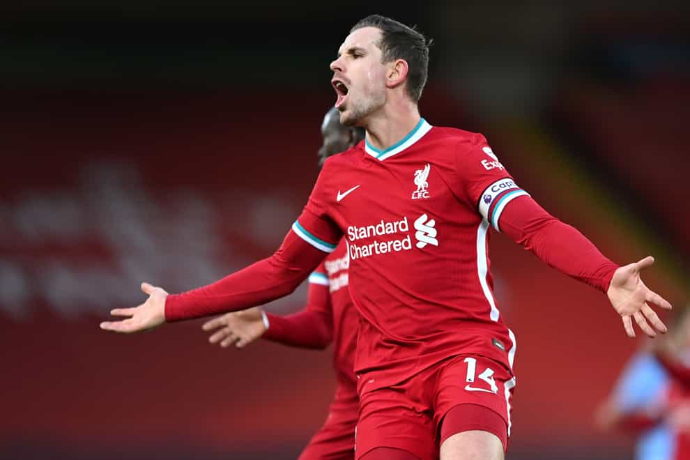 Liverpool captain Jordan Henderson celebrates