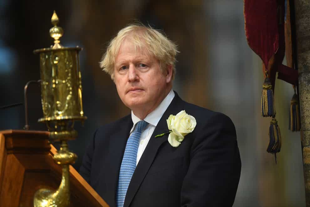 Prime Minister Boris Johnson at Westminster Abbey