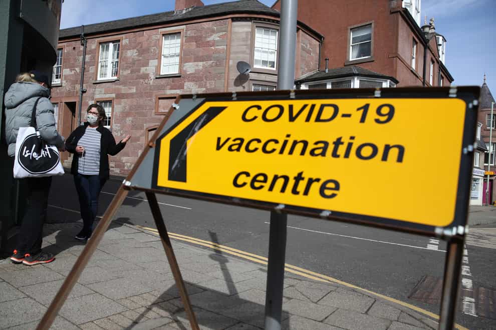 Coronavirus vaccination sign