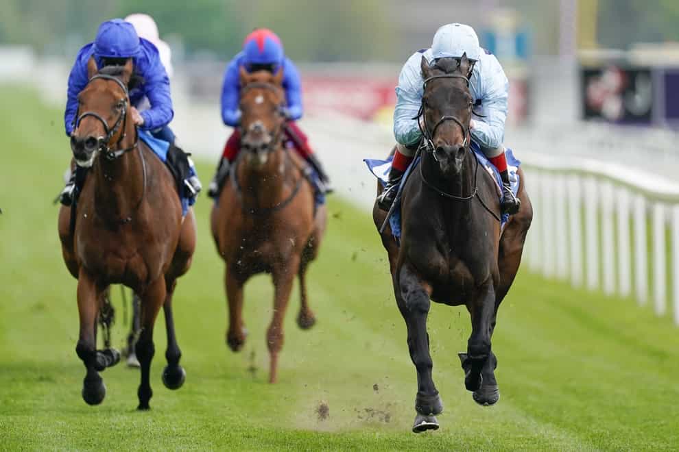 Primo Bacio ridden by Andrea Atzeni (right) goes on to win The Oaks Farm Stables Fillies’ Stakes at York Racecourse