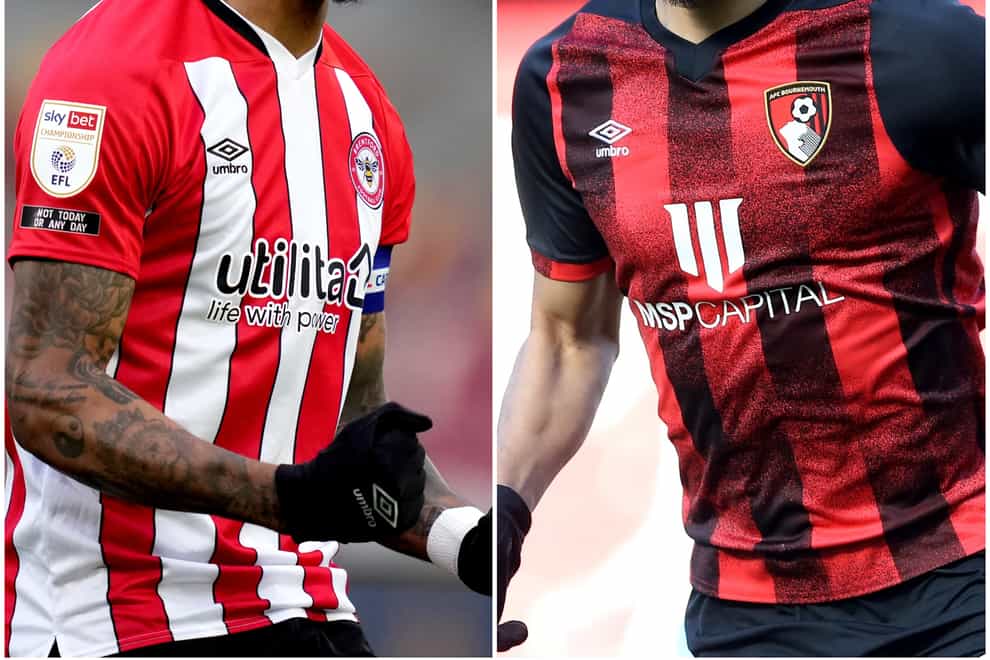 Brentford striker Ivan Toney, left, and Bournemouth forward Dominic Solanke, right, have scored a combined 46 Sky Bet Championship goals this season