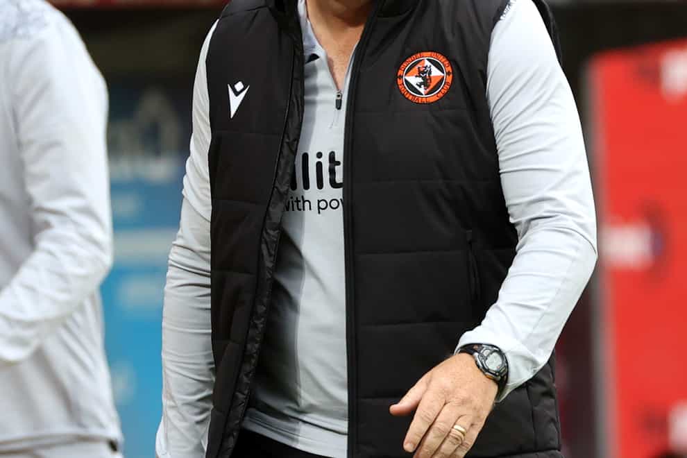 Dundee United manager Micky Mellon on the touchline