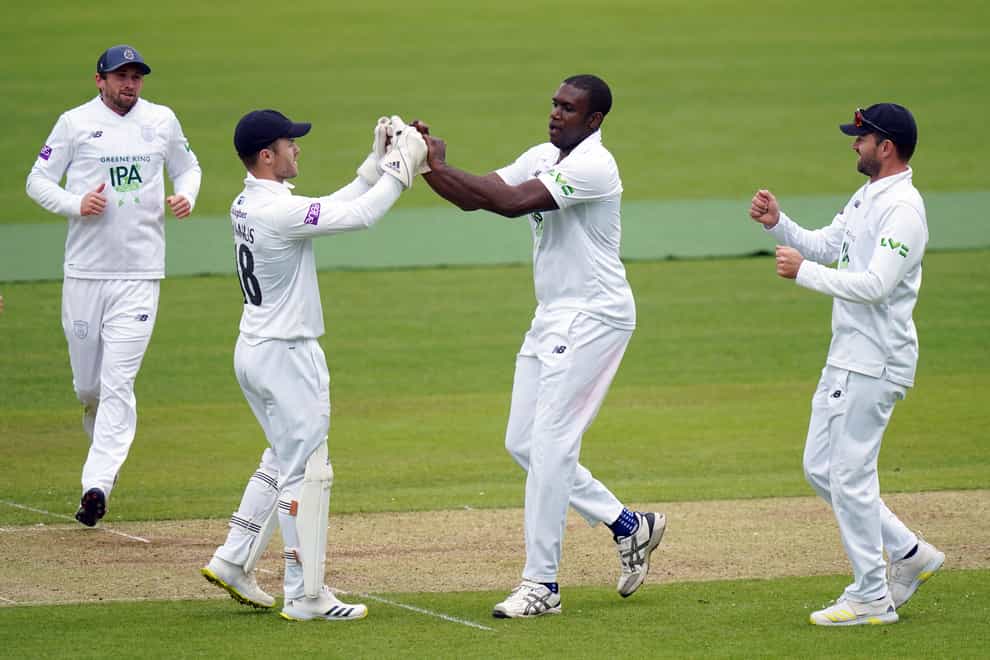 Keith Barker, centre, was in fine form against Middlesex at Lord's