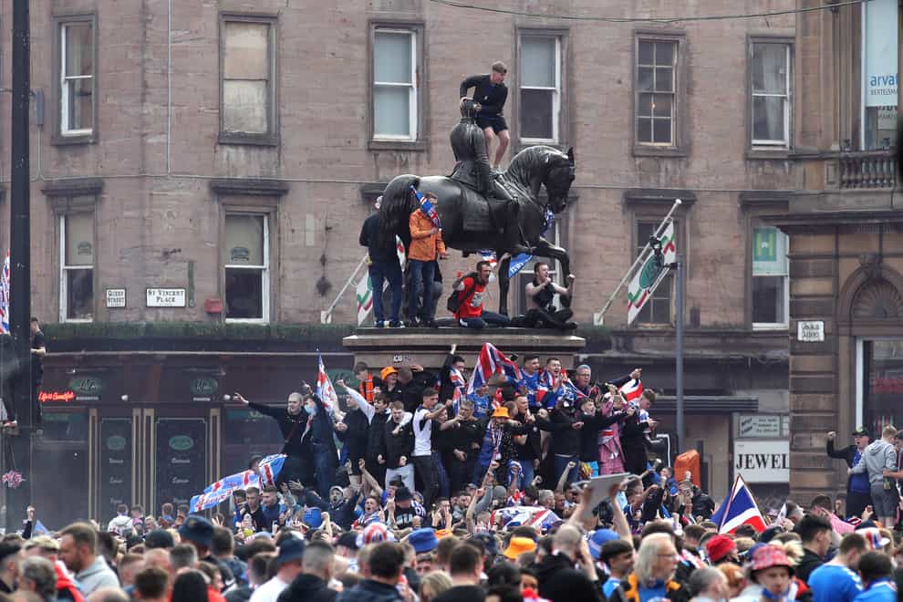 Rangers fans in Glasgow