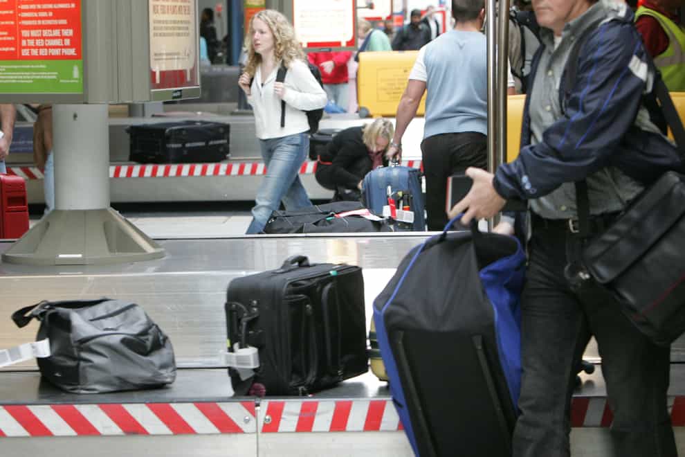 A Heathrow luggage conveyor belt