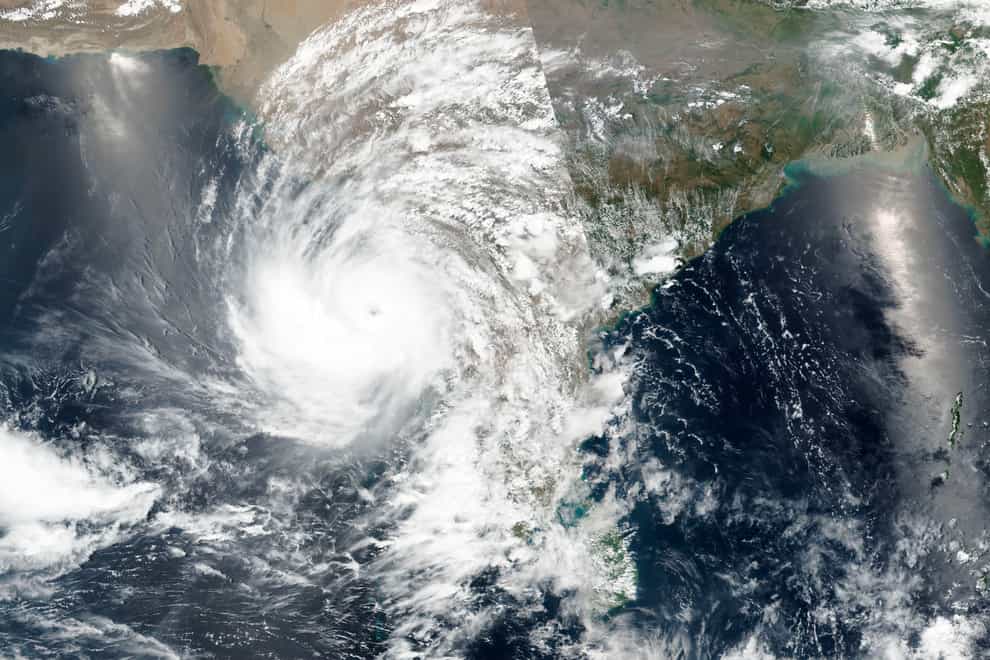 The cyclone seen via satellite