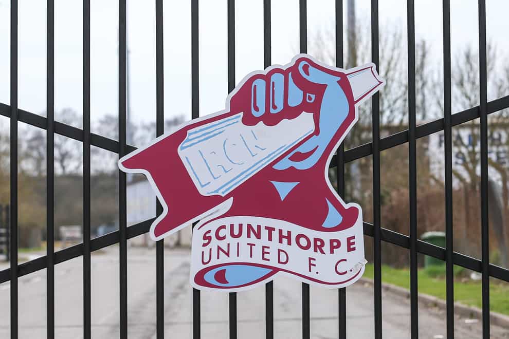 A general view of a Scunthorpe badge