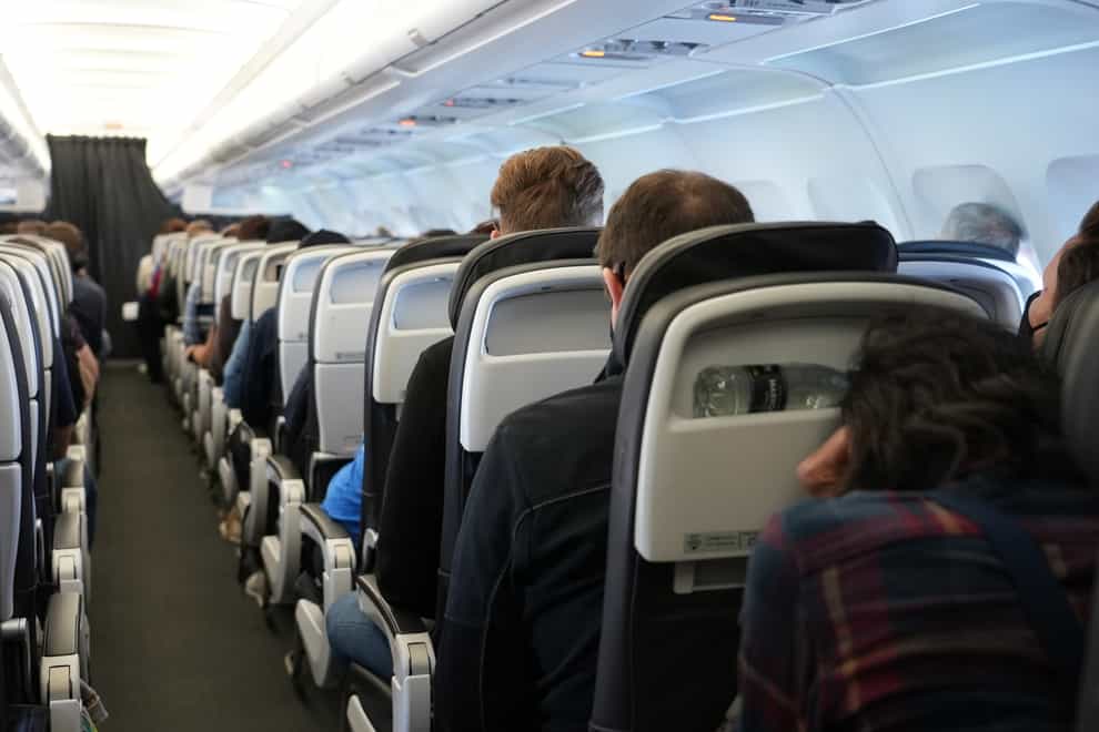 Passengers onboard a plane