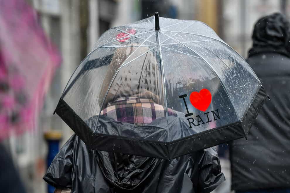 A woman with an umbrella