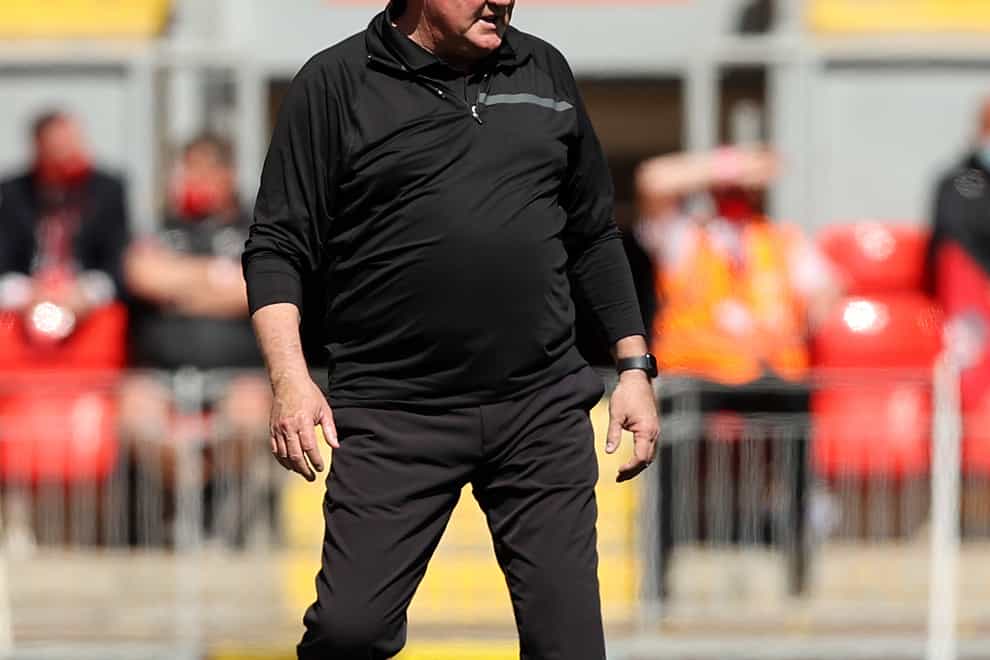 Newcastle head coach Steve Bruce on the touchline