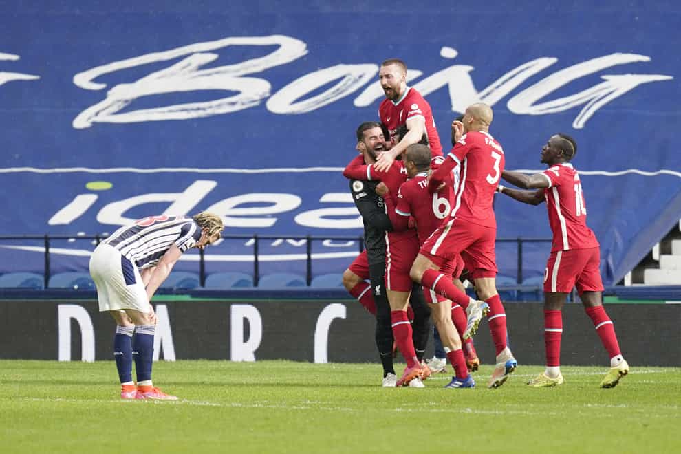 West Brom were beaten by Liverpool after Alisson Becker's shock winner on Sunday