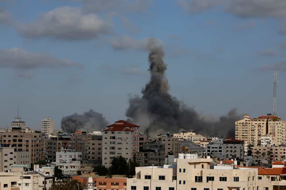 The Israeli military unleashed a wave of heavy airstrikes Monday on the Gaza Strip