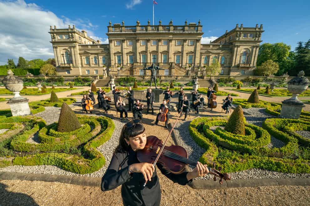 Sophia Dignam plays the viola along with other members of the Yorkshire Symphony Orchestra at Harewood House