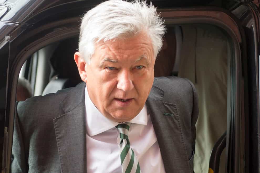 Peter Lawwell steps out of a car