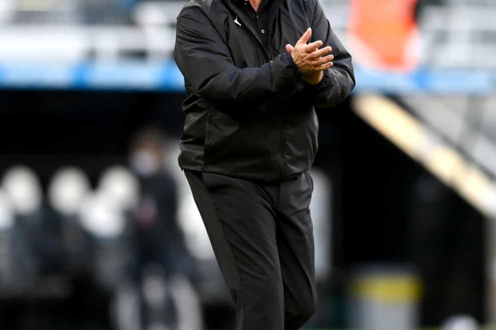 Newcastle head coach Steve Bruce on the touchline