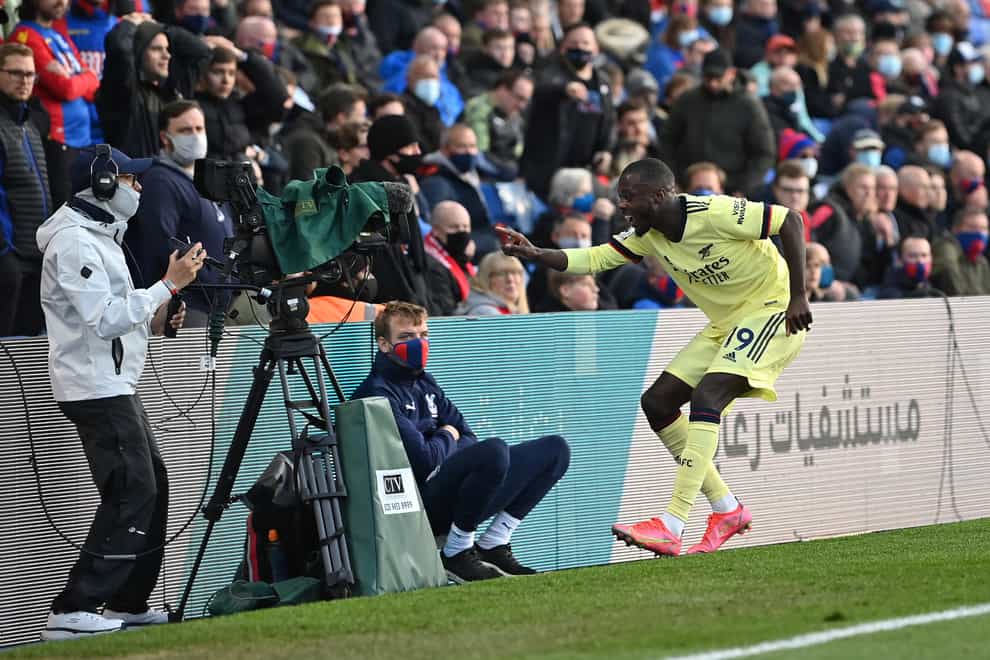 Nicolas Pepe took his tally for the season to 14 goals with Arsenal following a brace at Crystal Palace