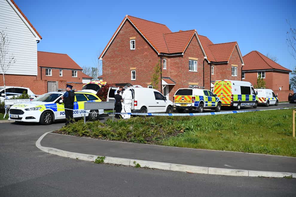 Forensic officers in Aylesham, Kent