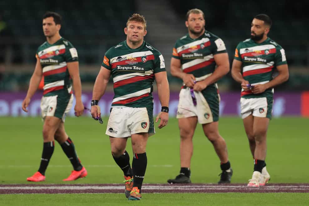 Tom Youngs shows his disappointment after Leicester Tigers' defeat in the European Challenge Cup
