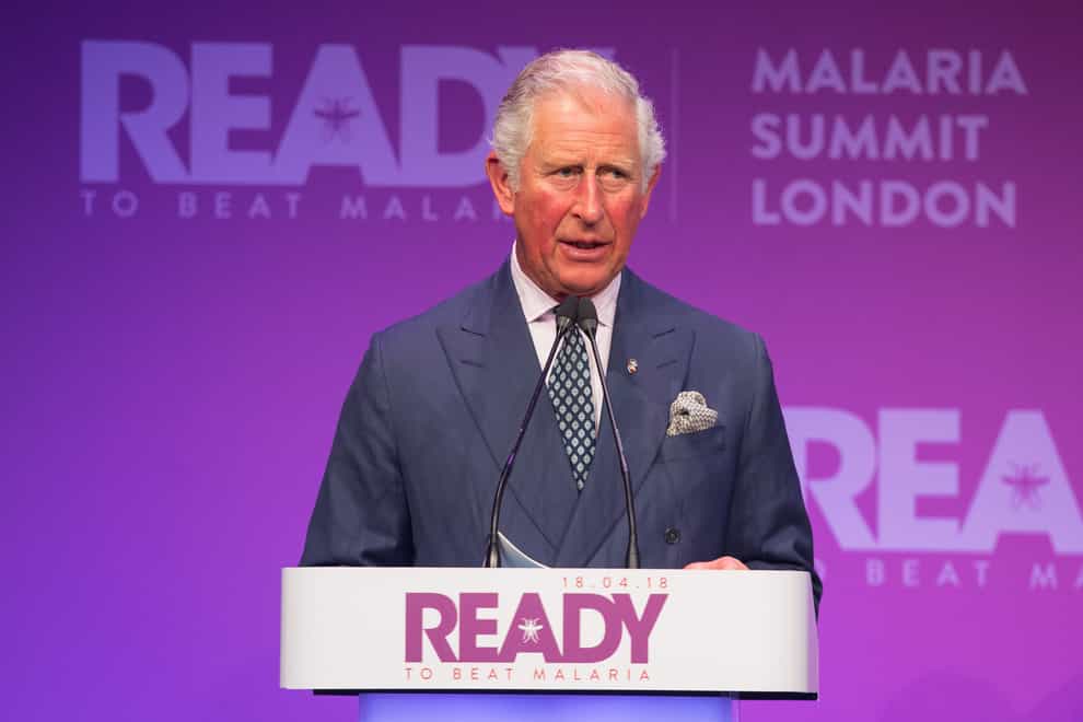 The Prince of Wales speaking at the Malaria Summit in 2018