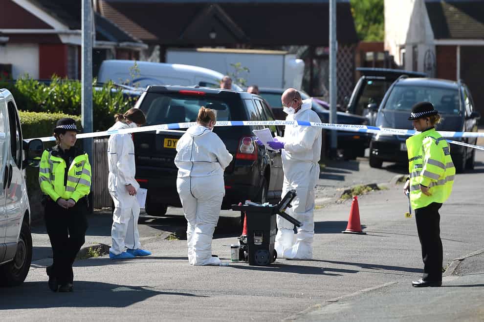 The scene outside an address in Meadow Close in the Trench area of Telford, after former Aston Villa footballer Dalian Atkinson died after he was tasered by police
