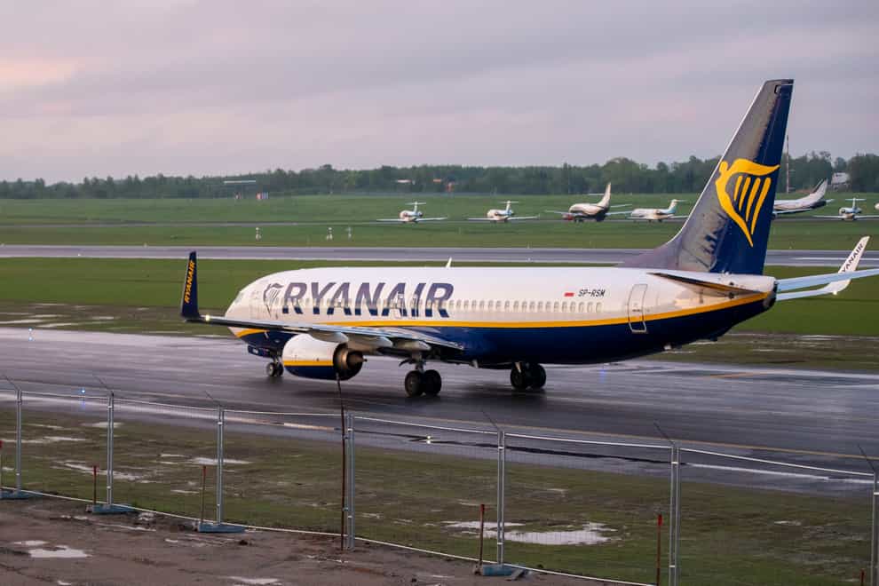 The Ryanair flight from Athens to Vilnius