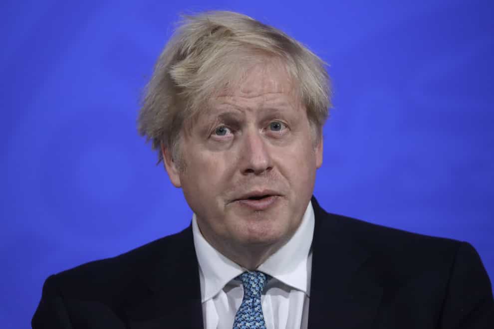 Prime Minister Boris Johnson during a media briefing in Downing Street on Covid-19