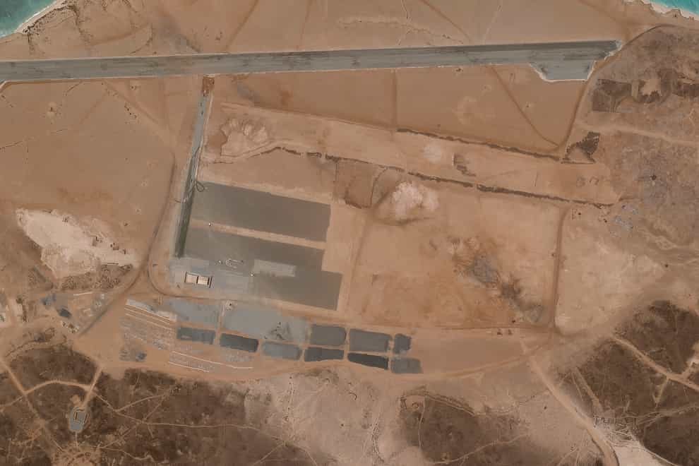 A mysterious air base is seen being built on Yemen's volcanic Mayun Islan